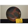 Image 1 : CHARLES HIGA MEDIUM PLATE W/KEAWE ASH & BLACK GLAZES (DOES NOT INCLUDE STAND)