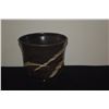 Image 8 : 10 1/4" HIGA CERAMIC PLATE (BLACK & WHITE GLAZE STROKES) & FLOWER POT W/BROWN & WHITE GLAZE (COMBINE