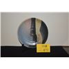 Image 1 : MEDIUM HIGA PLATE W/TRINITY MARKS & BLUE GLAZES (DOES NOT INCLUDE STAND)