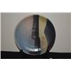 Image 2 : MEDIUM HIGA PLATE W/TRINITY MARKS & BLUE GLAZES (DOES NOT INCLUDE STAND)