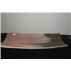 Image 2 : RECTANGULAR PLATTER W/GREEN, WHITE & BLUSH GLAZES; SIGNED HIGA (16" X 7 1/2" X 2")
