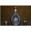 Image 2 : CHINESE EXPORT DECANTER & 6 GLASSES, OPENWORK SILVER FLORAL OVERLAY (7 PCS)
