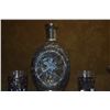 Image 4 : CHINESE EXPORT DECANTER & 6 GLASSES, OPENWORK SILVER FLORAL OVERLAY (7 PCS)