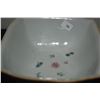 Image 2 : CHINESE SQUARE BOWL, POLYCHROME BAMBOO PAINTING & POEMS; SIGNED W/STAND