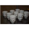 Image 2 : 9 TEA CUPS, SOME W/SILVER STAPLE REPAIRS