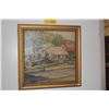 Image 2 : FRAMED VINTAGE WATERCOLOR ON BOARD, HAWAIIAN STREET SCENE; SIGNED GENE LYNCH (21 1/2" X 21 1/2")