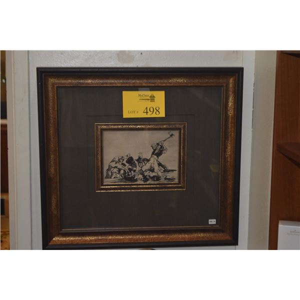 FRAMED FRANCISCO GOYA (LO MISMO) ETCHING (18 3/4" X 20 1/2")