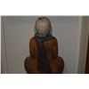 Image 3 : WOODEN SEATED MONK W/PAINTED FEATURES (17")