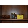 Image 1 : KAMANI LEAF SHAPED WOOD BOWL; SIGNED SORENSEN, NORFOLK PINE BOWL; SIGNED JERRY KERMODE & JAR OF MARB