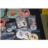 Image 15 : LARGE LOT OF DISNEY COLLECTIBLES: PINS, BUTTONS, SPOONS, MICKEY GUITAR, CARDS, CANDLE HOLDERS, FIGUR