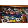 Image 1 : LARGE LOT OF DISNEY COLLECTIBLES: PINS, BUTTONS, SPOONS, MICKEY GUITAR, CARDS, CANDLE HOLDERS, FIGUR