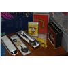 Image 5 : LARGE LOT OF DISNEY COLLECTIBLES: PINS, BUTTONS, SPOONS, MICKEY GUITAR, CARDS, CANDLE HOLDERS, FIGUR