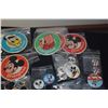 Image 9 : LARGE LOT OF DISNEY COLLECTIBLES: PINS, BUTTONS, SPOONS, MICKEY GUITAR, CARDS, CANDLE HOLDERS, FIGUR
