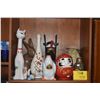 Image 1 : COLLECTION OF VINTAGE FIGURAL LIQUEUR BOTTLES (10  PCS) (DOES NOT INCLUDE STAND)