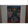Image 2 : MIXED MEDIA PAINTING ON BOARD BY MURRAY TURNBULL, GIRLS W/FLOWER (9" X 12")