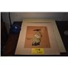 Image 1 : WOODBLOCK PRINT, TITLED "SUMIDAGAWA" BY TSUKIOKA KOGYA & CHINESE POLYCHROME PAINTING ON SILK, SEATED