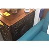 Image 8 : CHINESE VINTAGE BLACKWOOD CARVED DESK W/ 6-DRAWERS & CHAIR (2 PCS)