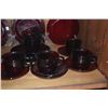 Image 3 : COLLECTION OF RUBY RED PLATES, CUPS & SAUCERS (24 PCS) (DOES NOT INCLUDE STAND)