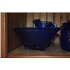 Image 3 : COLLECTION OF COBALT BLUE "ROYAL LACE" DEPRESSION GLASS PITCHERS, BOWLS & COOKIE JAR (6 PCS)