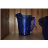 Image 4 : COLLECTION OF COBALT BLUE "ROYAL LACE" DEPRESSION GLASS PITCHERS, BOWLS & COOKIE JAR (6 PCS)