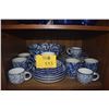 Image 1 : COLLECTION OF POTTERY BARN, CRATE & BARREL & GOLDEN RABBIT BLUE & WHITE SPLATTER/SWIRL PLATES, CUPS,