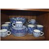 Image 2 : COLLECTION OF POTTERY BARN, CRATE & BARREL & GOLDEN RABBIT BLUE & WHITE SPLATTER/SWIRL PLATES, CUPS,