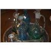 Image 4 : MIXED LOT: STERLING CANDLE HOLDERS, GLASS DECANTERS, SILVER BOX & MEDICINE BOTTLE (DOES NOT INCLUDE 