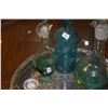 Image 5 : MIXED LOT: STERLING CANDLE HOLDERS, GLASS DECANTERS, SILVER BOX & MEDICINE BOTTLE (DOES NOT INCLUDE 