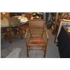 Image 5 : GLASS TOP TABLE W/RATTAN & BAMBOO BASE & ARM CHAIRS (6 PCS)