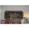 Image 1 : GILT FRAMED ANTIQUE ART PRINT, RENAISSANCE THEMED GARDEN SCENE W/WOMAN & CHILDREN