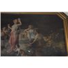 Image 3 : GILT FRAMED ANTIQUE ART PRINT, RENAISSANCE THEMED GARDEN SCENE W/WOMAN & CHILDREN