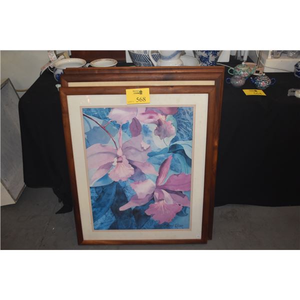 LARGE KOA WOOD FRAMES: (3) 29" X 36" & (1) 28" X 34") (4 PCS)