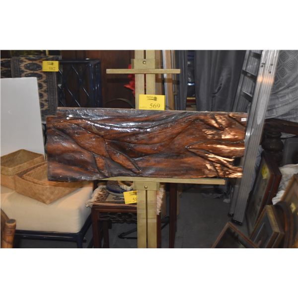 CARVED RELIEF ARTWORK, WHALE & LEAF (2 PCS)