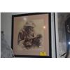 Image 1 : FRAMED ANTHONY GRUERIO PENCIL DRAWING, PANIOLO (21 3/4" X 23 7/8")
