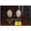 Image 1 : CARVED EMU EGGS ON STANDS (2 PCS)