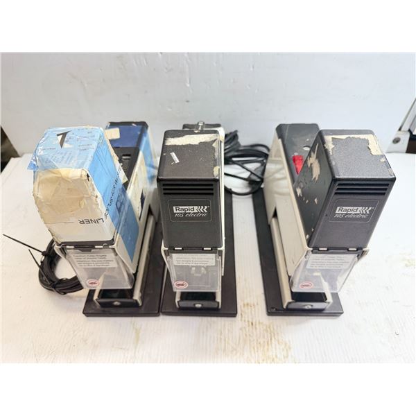 Lot of (3) Rapid #105 Electric Staplers