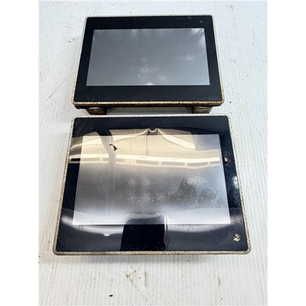 Lot of (2) UniOP #eTOP507 / #ETOP507U3P3 & #ETOP507U3P1 Screens (Extremely Dirty)