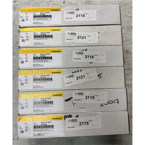 Lot of (6) Turck #6814068 / TBEN-LG-16DXP Junction Blocks