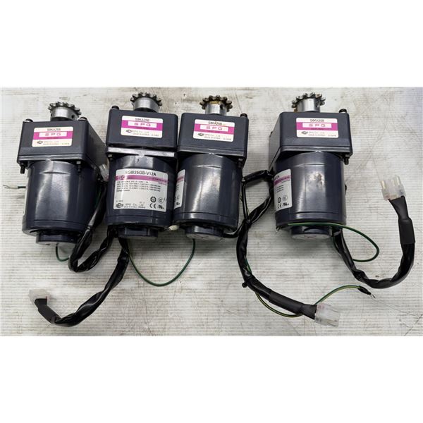 (4) SPG #SG8I25GB-V12A Speed Control Motors w/#S8KA25B Gear Heads