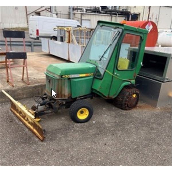 John Deere 430 Diesel Tractor w/ Cab and Snow Plow