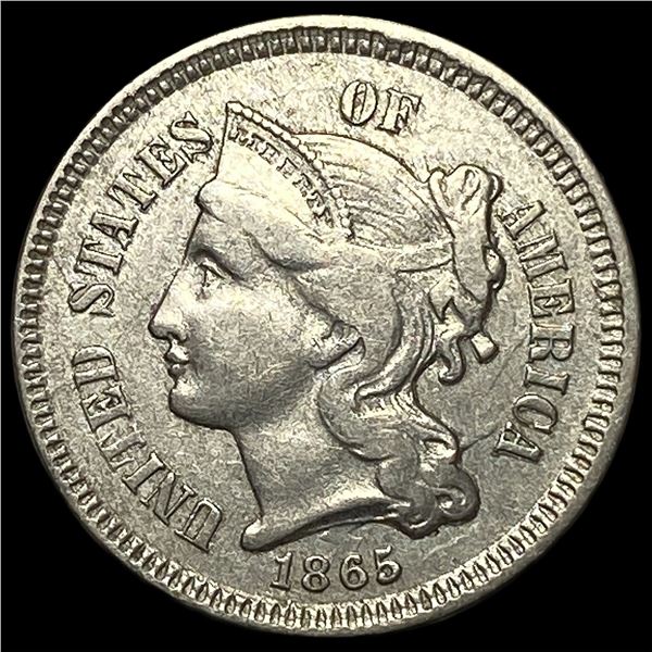1865 Nickel Three-Cent Piece CLOSELY  UNCIRCULATED