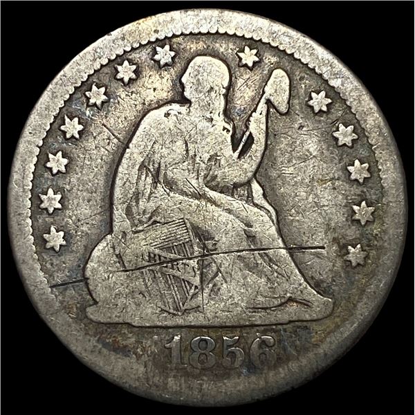 1856-O Silver Seated Liberty Quarter LIGHTLY  CIRCULATED