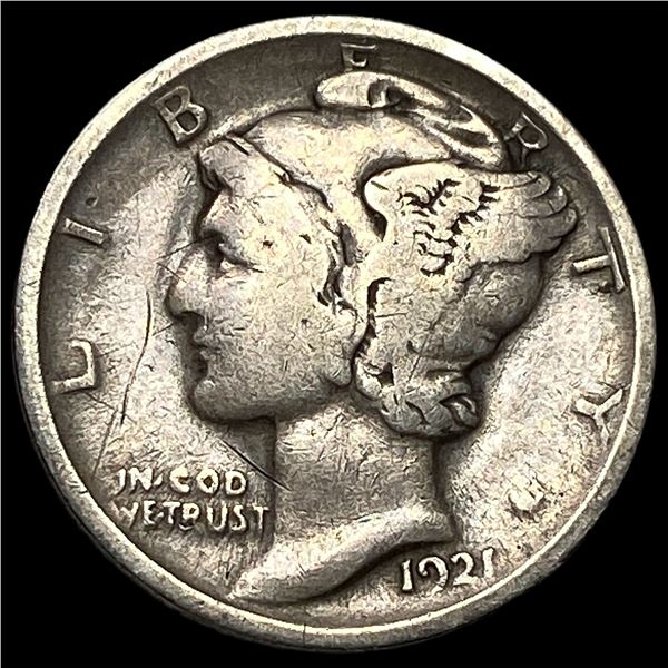 1921 Mercury Dime NEARLY UNCIRCULATED
