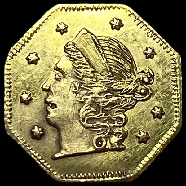 1853 Gold 1/4 Dollar California Fractional Coin UNCIRCULATED