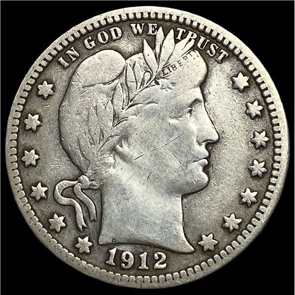 1912-S Silver Barber Quarter NEARLY  UNCIRCULATED