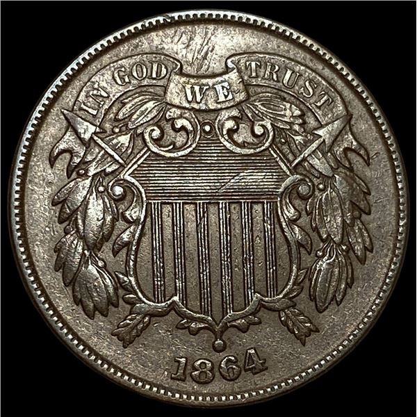 1864 Copper 2 Cents CLOSELY UNCIRCULATED