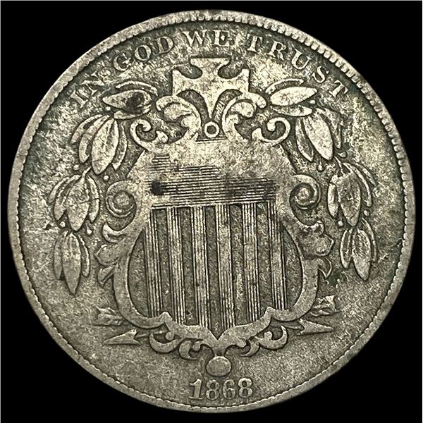 1868 Shield Nickel NEARLY UNCIRCULATED