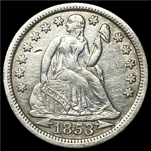 1853 Arrows Seated Liberty Dime CLOSELY  UNCIRCULATED