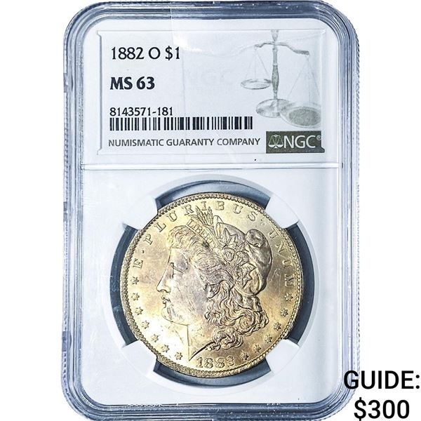 1882-O Morgan Silver Dollar NGC MS63
