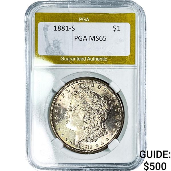 1881-S Morgan Silver Dollar PGA MS65